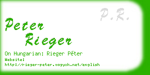 peter rieger business card