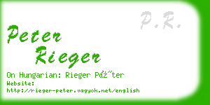 peter rieger business card